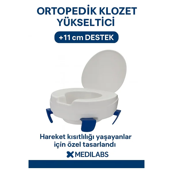 Medilabs Kapaklı Klozet Yükseltici Temizlenebilir Tuvalet Klozet Aparatı - Görsel 3