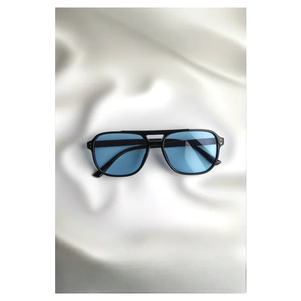 Bappir Mavi Camlı UV400 Korumalı Unisex Güneş Gözlüğü - Desenli - Görsel 5