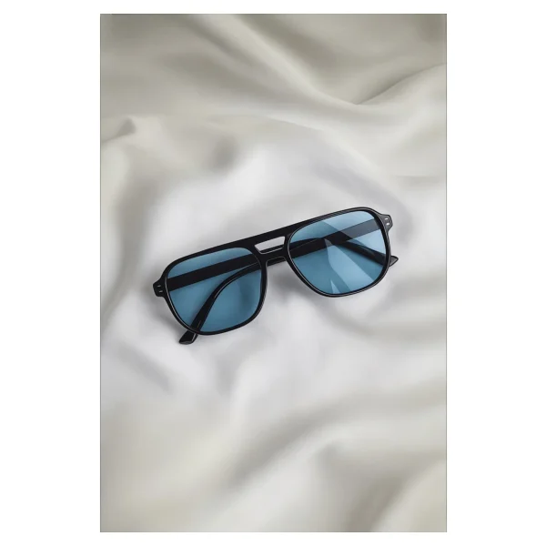 Bappir Mavi Camlı UV400 Korumalı Unisex Güneş Gözlüğü - Desenli - Görsel 3