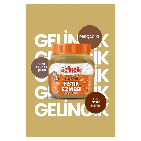 Gelincik Şekerli Parçacıklı Fıstık Ezmesi 650 gr - Görsel 2
