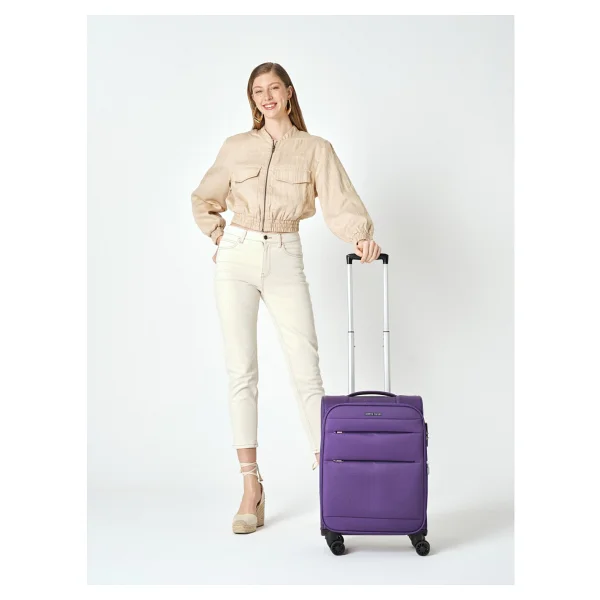 Pierre Cardin 04PC4200 Kumaş Mor Kabin + Orta + Büyük Boy 3'lü Valiz Seti - Görsel 4