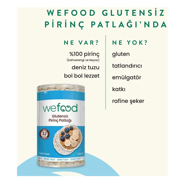 Wefood Glutensiz Pirinç Patlağı 100 gr 5'li Deniz Tuzlu Atıştırmalık Sağlıklı Seçenek - Görsel 9