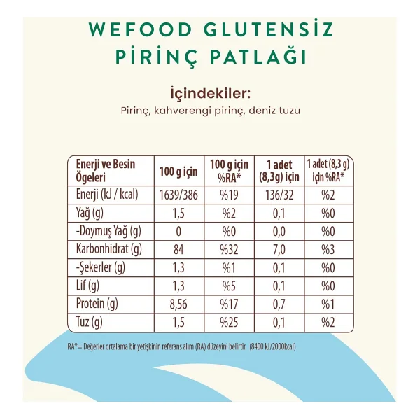 Wefood Glutensiz Pirinç Patlağı 100 gr 5'li Deniz Tuzlu Atıştırmalık Sağlıklı Seçenek - Görsel 10