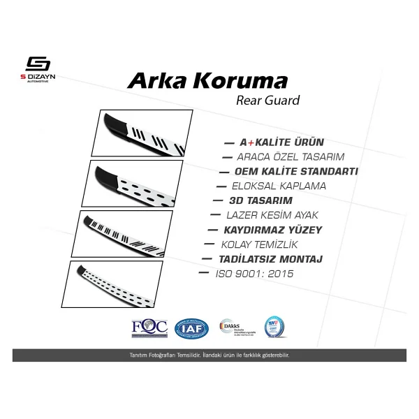 S-Dizayn Ford Connect TrimLine Gri Arka Koruma 2002-2008 - Görsel 6
