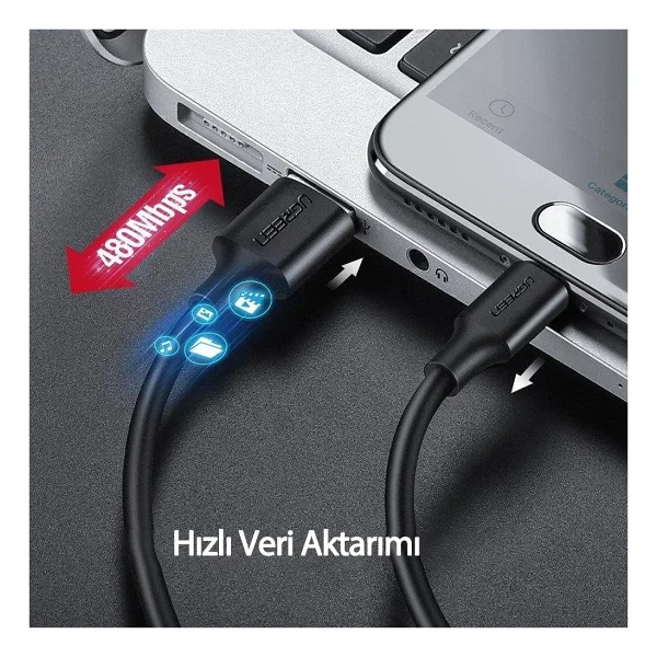Ugreen 60125 0.5 m USB to Type-C Hızlı Şarj Kablosu - Görsel 5