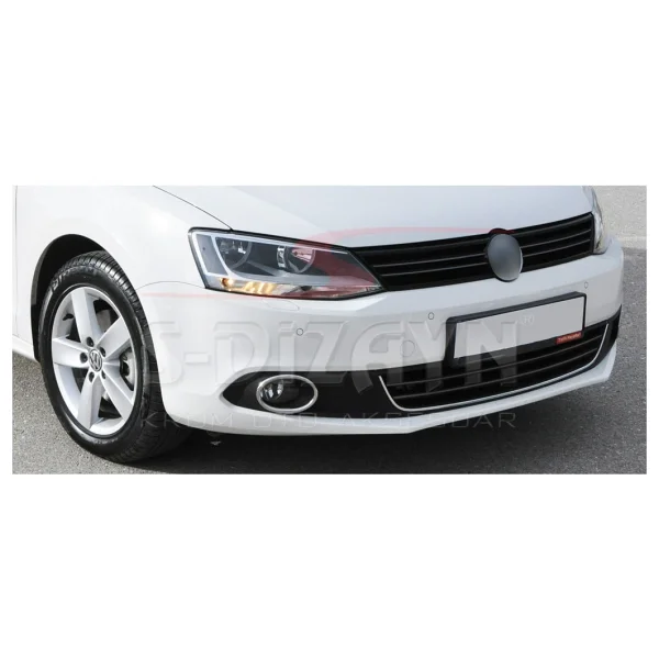 S-Dizayn VW Jetta Krom U Formlu Ön Tampon Çıtası 1 Prç. 2011-2014 - Görsel 5