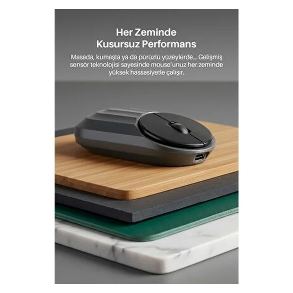 Piranha 7657 Şarjlı Sessiz Optik Kablosuz Mouse - Görsel 6