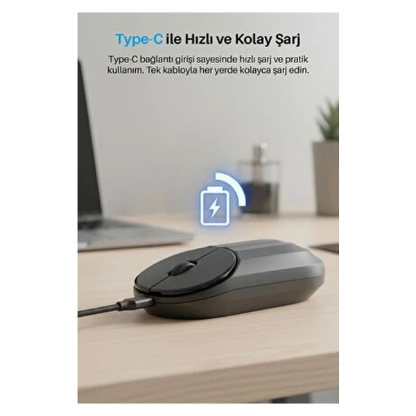 Piranha 7657 Şarjlı Sessiz Optik Kablosuz Mouse - Görsel 8
