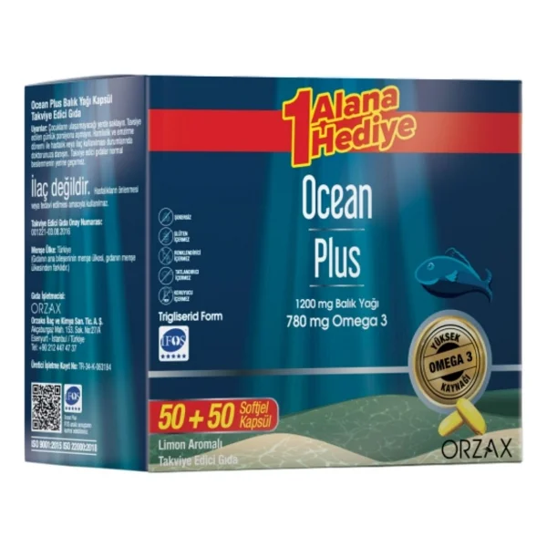 Ocean Plus Omega 3 Balık Yağı 1200 mg 100 Kapsül - Görsel 5