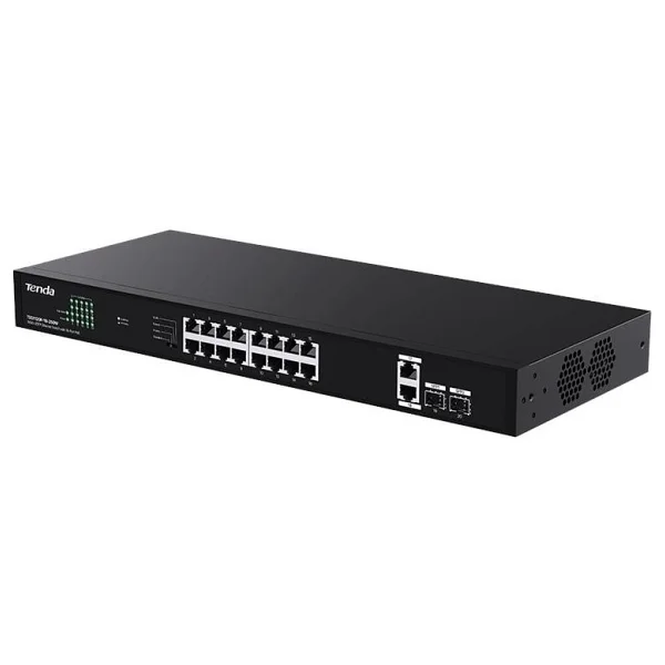 Tenda TEG1120P-16-250W 16 Port 10/100/1000 PoE 2 Port Uplink +2 SFP 250W Yonetilemez Rack Mount Switch - Görsel 9