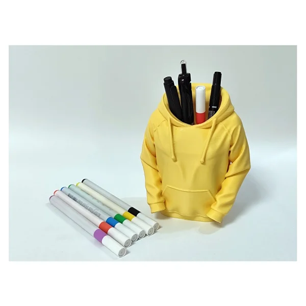 Antilop 3D Kırmızı Kapüşonlu Sweatshirt Tasarımlı Kalemlik Masaüstü Organizer Dekoratif Kalem Standı - Görsel 6