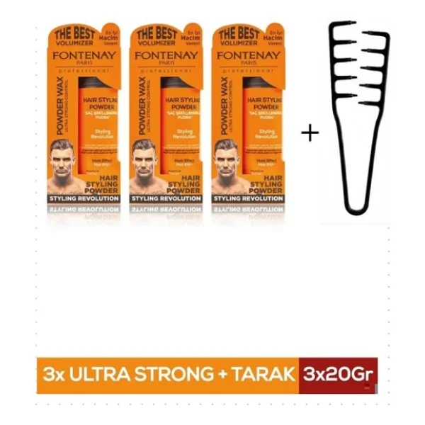 Fontenay Saç Şekillendirici Pudra Toz Wax Ultra Strong 20Gr X3 + Mucizevi Saç Tarağı 4'Lü Set - Görsel 5