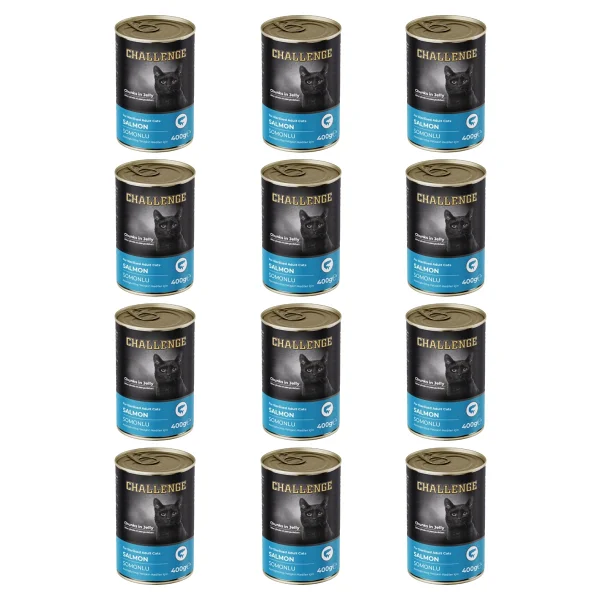 Challenge Somonlu 400 gr 12'li Kısırlaştırılmış Yetişkin Konserve Kedi Maması - Görsel 2