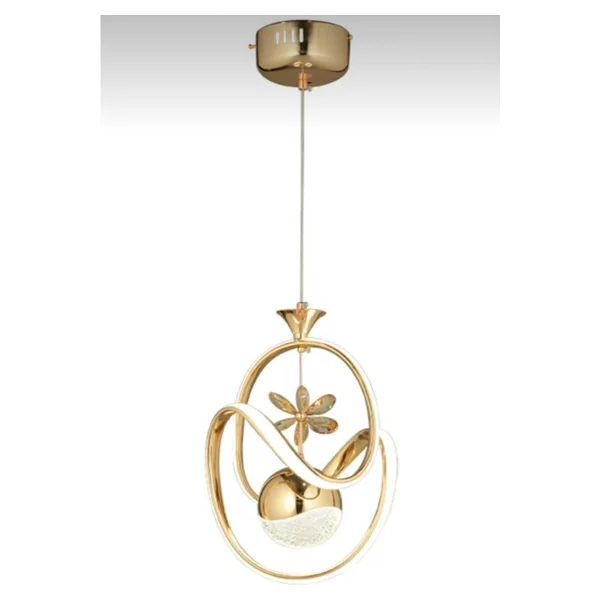 Akgül Tek Toplu Modern Gold Kaplama Sarkıt Led Avize Salon Avize 3 Renk Ledli - Görsel 4