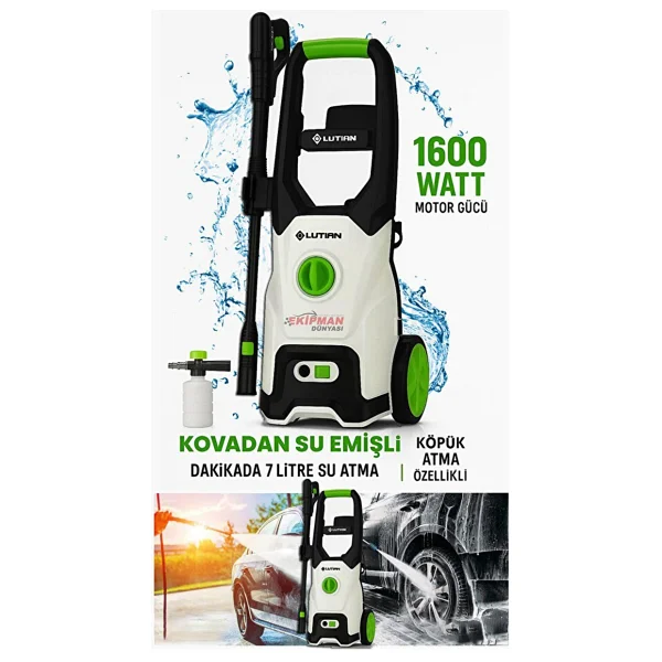 Lutian LT518 1600 W 130 Bar Yüksek Basınçlı Yıkama Makinesi - Görsel 4