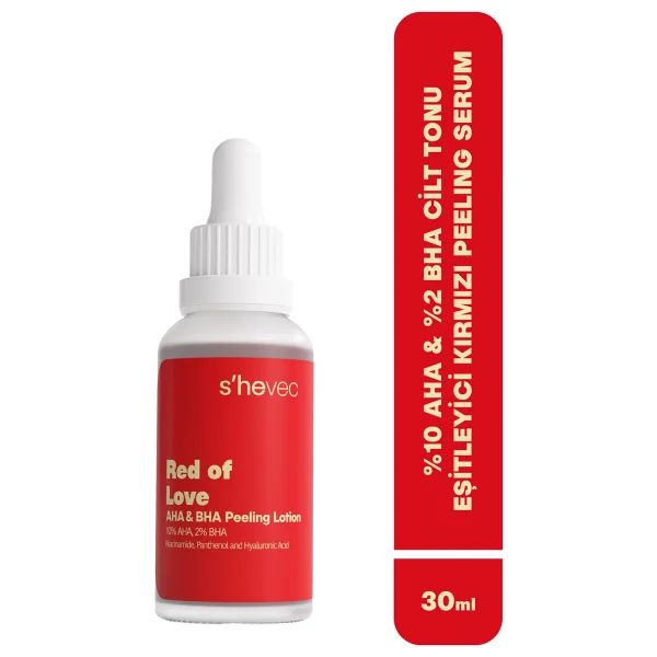 She Vec Red Of Love Cilt Tonu Eşitleyici Canlandırıcı Kırmızı Peeling Serum 30 ml - Görsel 7