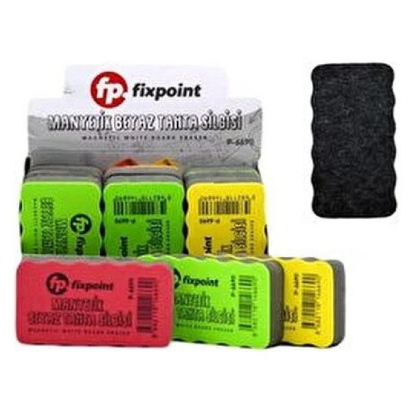 Fixpoint Mıknatıslı Tahta Silgisi P-6690 3 Adet Ergonomik Eva Gövde Leke Bırakmaz Renkli - Görsel 2