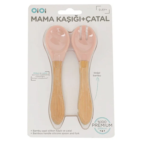 OiOi Mama Kaşığı + Çatal Pinky Pink (3 Adet) - Görsel 3