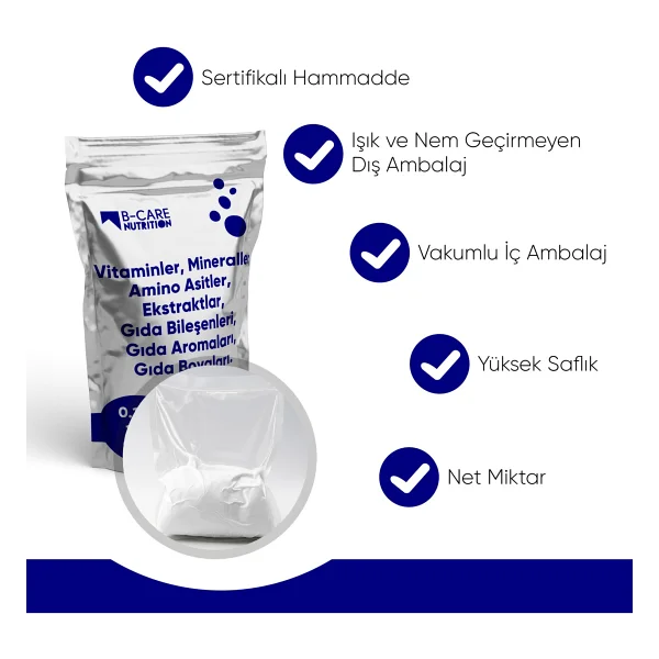 B-Care Nutrition Kreatin Monohidrat (Creatine Monohydrate) 0.50 kg (500G.) Toz Aromasız-Katkısız Hammadde - Görsel 3