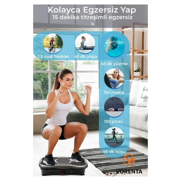 Fit Plus Yüksek Titreşimli 5 Programlı Spor Kondisyon Aleti ve Egzersiz Aleti - Görsel 7