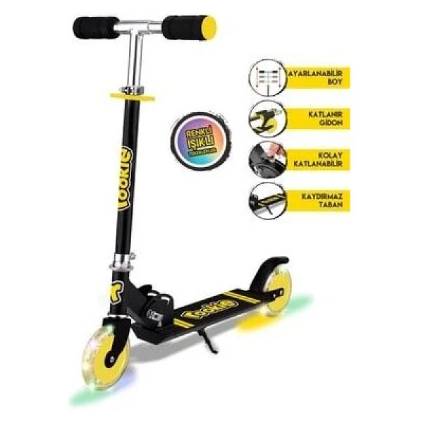 Rookie Işıklı Katlanabilir Iki Tekerlekli Çocuk Scooter Renkli 36 Ay Üstü Kullanım İçin - Görsel 8