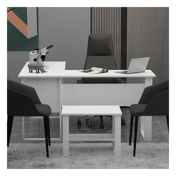Betroya Landi Sehpalı Ofis Masası - Beyaz - Görsel 10