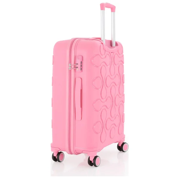 Mçs V376 Polipropilen Pembe Kabin + Orta + Büyük Boy 3'lü Valiz Seti - Görsel 9