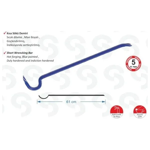 Mepura Sk 6000 Kısa Sökü Demiri - 1200 Gr, 61Cm - Görsel 2
