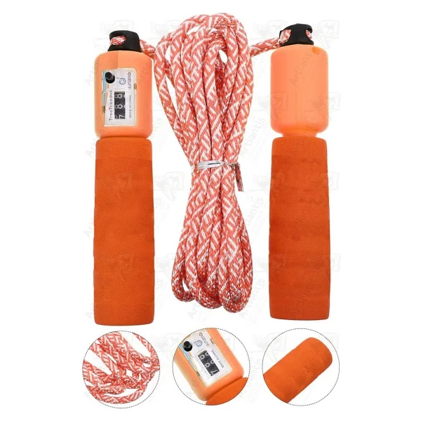 Artlantis Atlama Ipi Ayarlanabilir Sayaçlı 1 Adet Ayarlı Göstergeli Atlama Ipi Evde Spor Ipi Sünger Tutamaçlı Antreman Egzersiz - Turuncu - Standart - Görsel 4