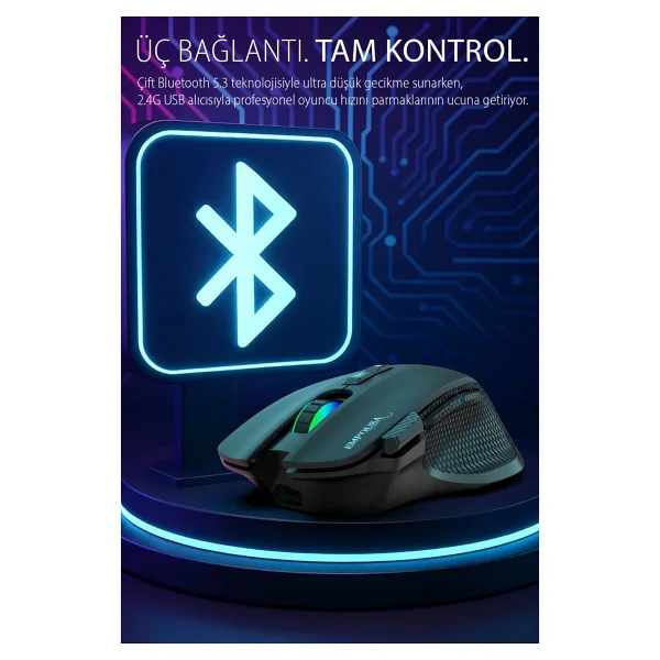 Inca IMG-GT22 Şarjlı Optik Kablolu/Kablosuz Oyuncu Mouse - Görsel 2