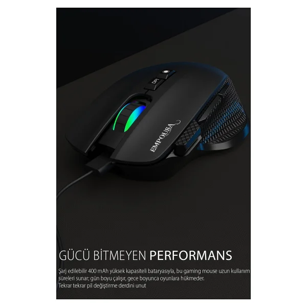 Inca IMG-GT22 Şarjlı Optik Kablolu/Kablosuz Oyuncu Mouse - Görsel 6