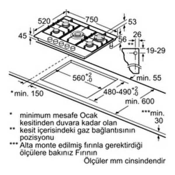 Profilo ON28Q6P10D Wok Gözlü Ankastre Ocak - Görsel 6