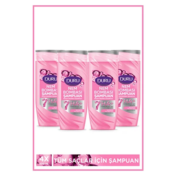 Duru Nem Bombası Tüm Saçlar Için Şampuan 4X400 ml - Görsel 6