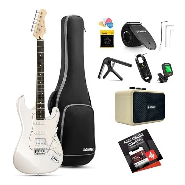 Donner DST-152 Full Size ST Beyaz Elektro Gitar Seti - Görsel 7