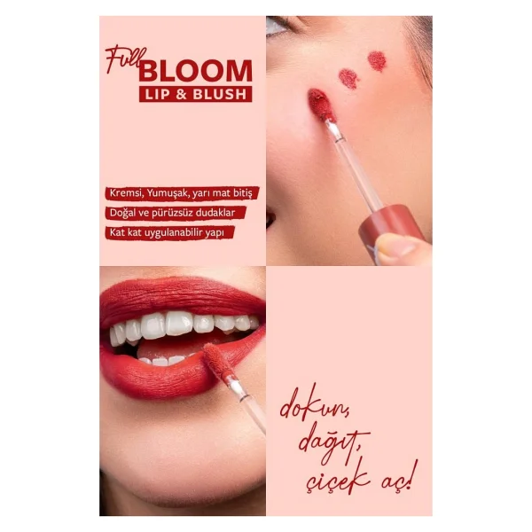 Pastel Full Bloom Lip & Blush 80 Blossom Ruj - Görsel 5