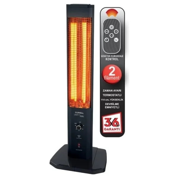 Luxell MHR-1800 Çift Flamet 1800 W Uzaktan Kumandalı Kule Tipi Infrared Isıtıcı - Görsel 3