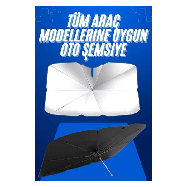 Taşınabilir Oto Cam Güneşliği Katlanabilir Tüm Araçlara Uyumlu Güneş Gölge Koruyucu - Görsel 7