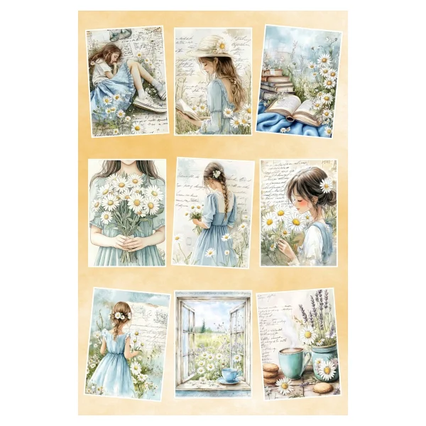 Qoeuyl Boutique Papatya Temalı 9'lu Kartpostal - Görsel 2