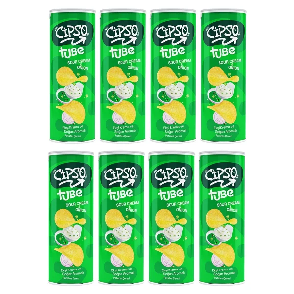 Cipso Tube Ekşi Krema&Soğan Aromalı Cips 160 Gr X 8 Adet - Görsel 3