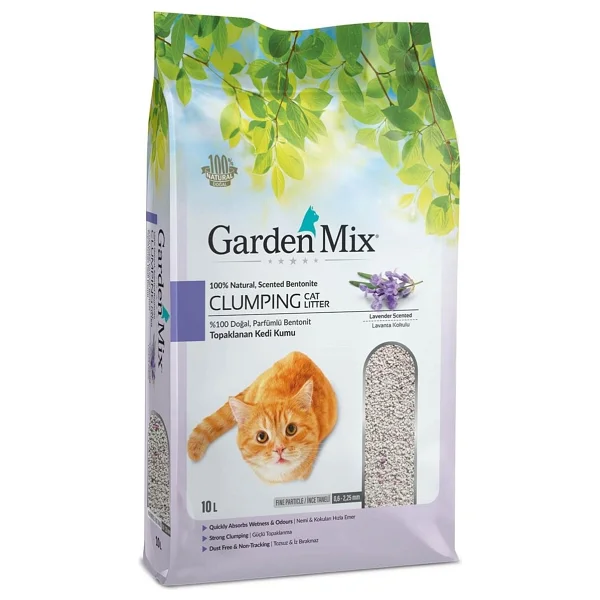 Gardenmix Lavanta Kokulu 10 lt İnce Taneli Bentonit Kedi Kumu - Görsel 3