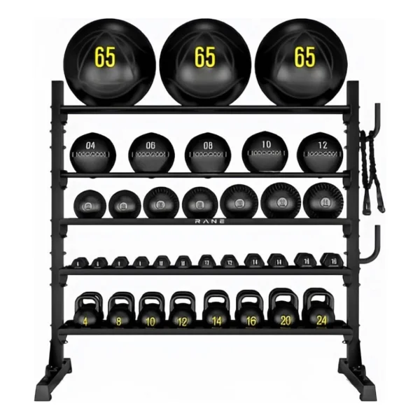 Rane Sağlık Topu Kettlebell Dambıl Pilates Topu Çok Amaçlı Stand - Siyah - Görsel 3