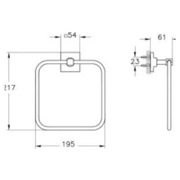 VitrA Root A44803 Krom Kare Havluluk - Görsel 2