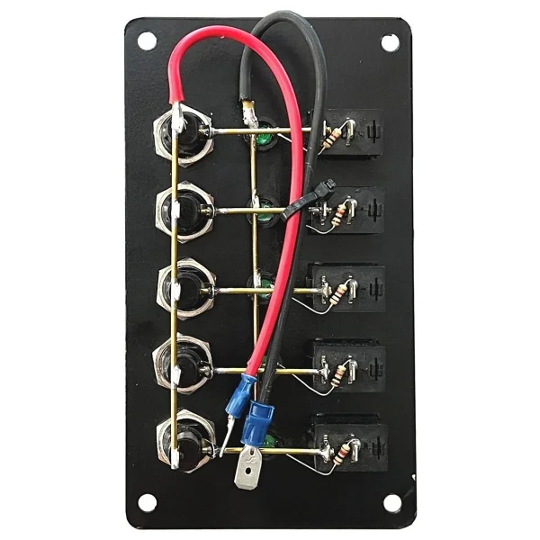 5 Anahtarlı Izoleli Dikey Swıtch Panel / Tekne Ve Karavan Sigorta Paneli / Elektrik Kumanda Paneli - Görsel 2