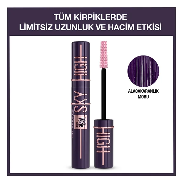 Maybelline New York Lash Sensational Sky High Plum Twilight Maskara - Görsel 3
