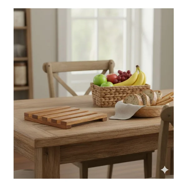 Artı Woods Doğal Ahşap Nihale Açık Ceviz Isıya Dayanıklı Mutfak Tezgah Koruyucu ve Altlık & Dekoratif Sunumluk - Görsel 3