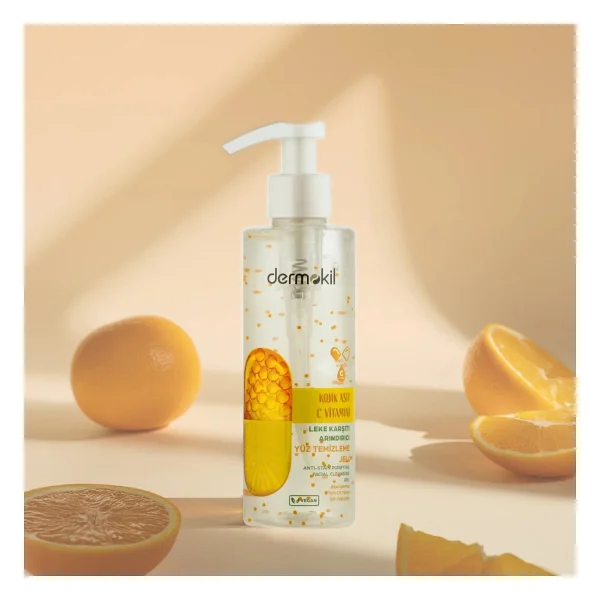 Dermokil Kojik Asit C Vitamini Leke Karşıtı Arındırıcı 200 ml Yüz Temizleme Jeli - Görsel 5