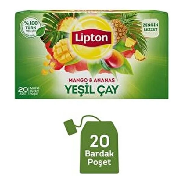 Lipton Mango - Ananas Yeşil Çay 20'li - Görsel 4