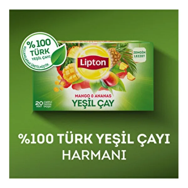 Lipton Mango - Ananas Yeşil Çay 20'li - Görsel 5
