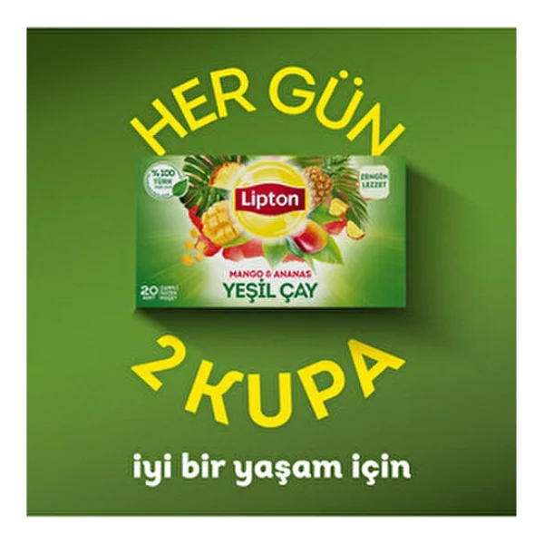 Lipton Mango - Ananas Yeşil Çay 20'li - Görsel 9