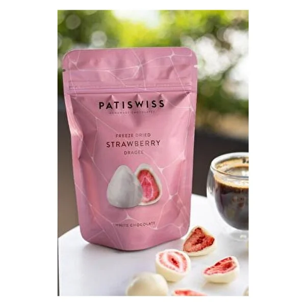 Patiswiss Beyaz Çikolata Kaplı Çilek Draje 80 gr - Görsel 3